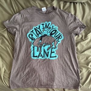 Delta Brown T-Shirt with Blue Logo